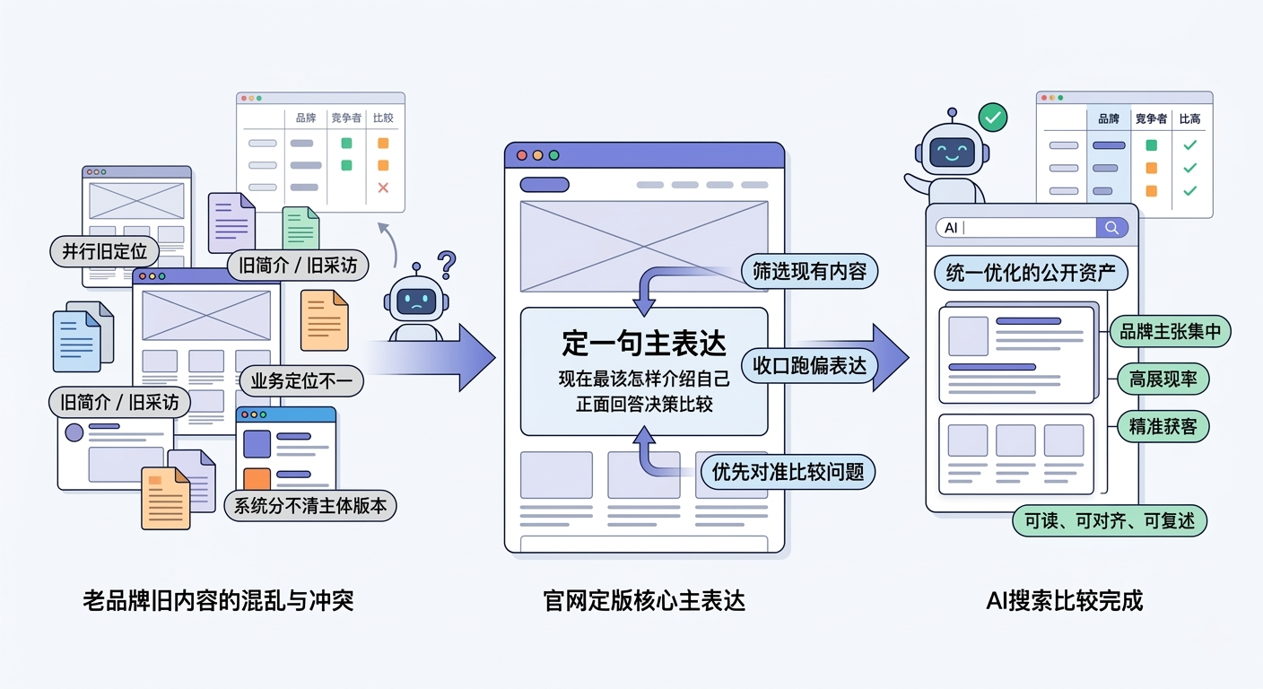 老品牌做了很多年，为什么客户一到 AI 第一轮比较里，先看到的却不是它？