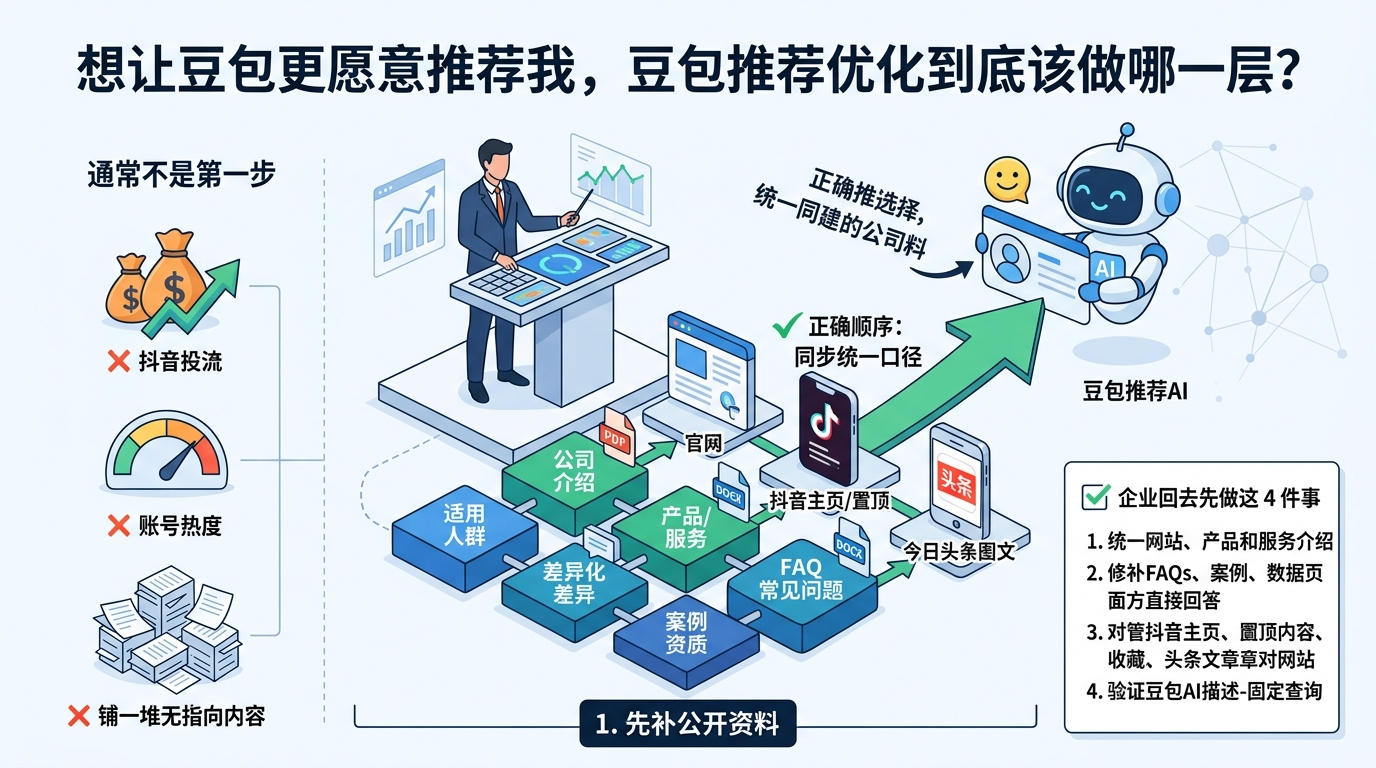 想让豆包更愿意推荐我，豆包推荐优化到底该做哪一层？