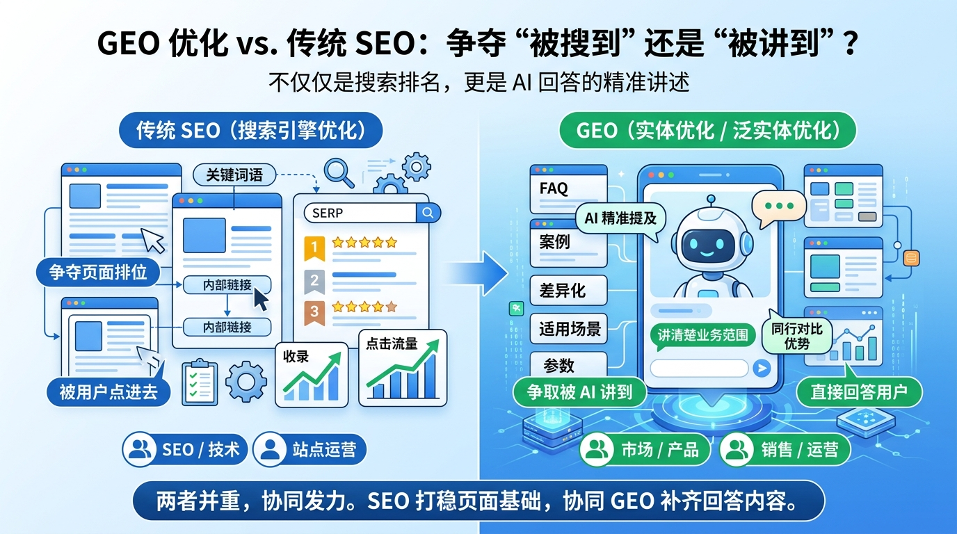 GEO 优化和传统 SEO，到底差在哪？