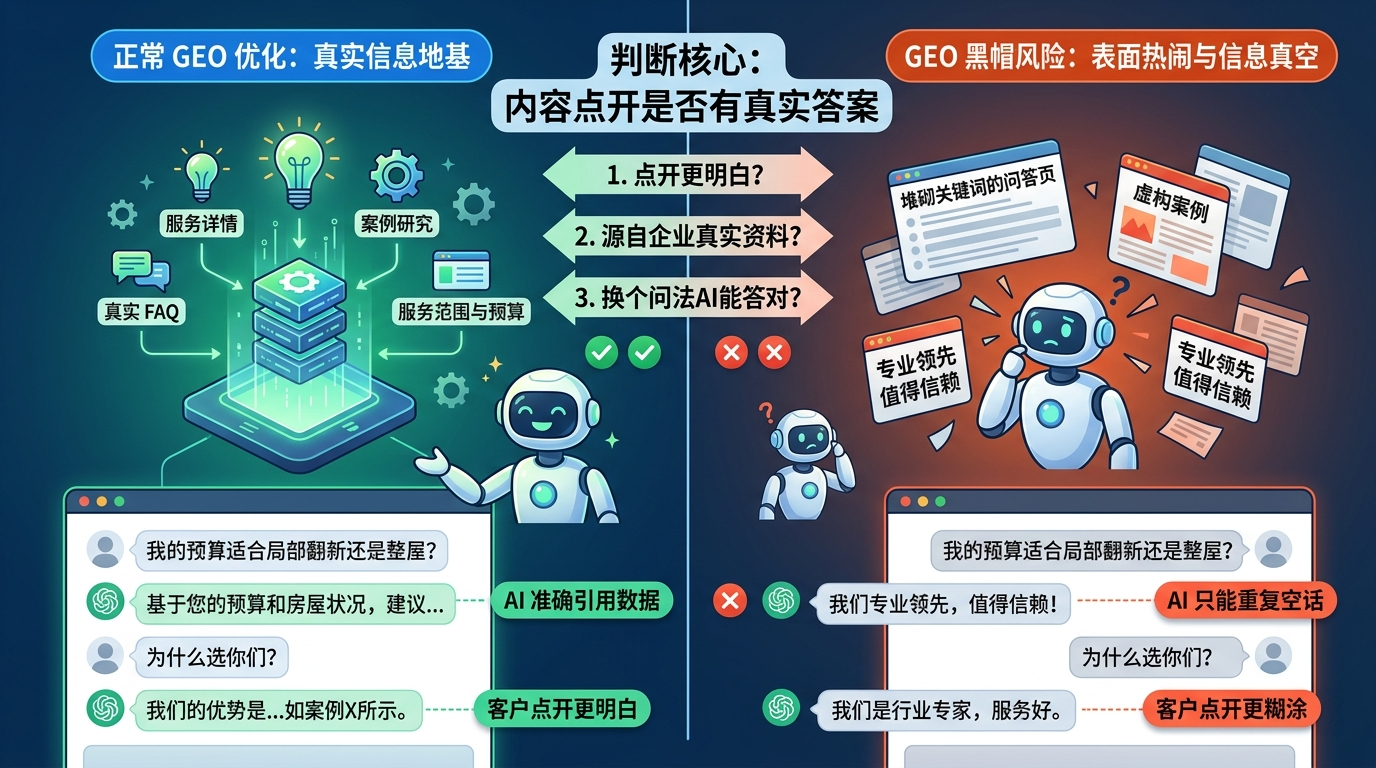 GEO黑帽和正常优化怎么区分？